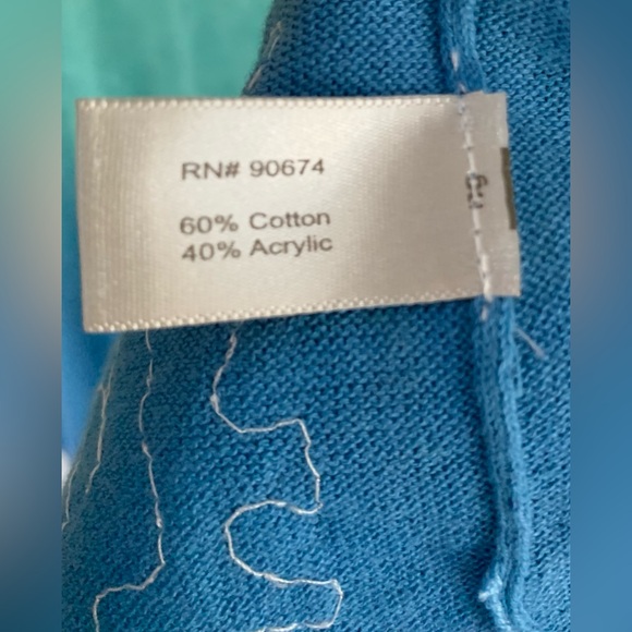 Boston Proper poncho. Shades of aqua w/lovely sequins. OSFM. - Picture 3 of 3